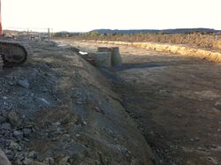 Veianlegget forbi skolen mot Skjetten. 01.05.2014.