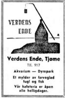 Annonse for Verdens ende i Aftenposten 19. april 1969.