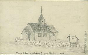 Veum kirke - tegning av Axel Christian Smith Arbo 1847.jpg