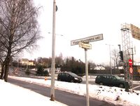 Viggo Hansteens vei, mellom Smestadkrysset og Slemdalsveien. Foto: Stig Rune Pedersen (2013)