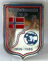 Nål laget til 50-årsjubileet for Vikersundbakken i 1986. Foto: Stig Rune Pedersen