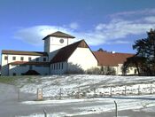Vikingskipshuset sett fra Bygdøy kapellvei, februar 2015. Foto: Stig Rune Pedersen
