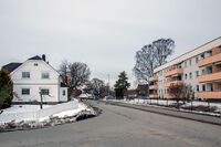 Kontrasterende arkitektur i Vilbergveien. Foto: Leif-Harald Ruud (2016).