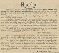 278. Visklipp om innsamling til havarirammet familie i Nordlys 22.04.1908.jpg