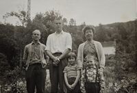 Westlie - Fåberg - 1965. Annar, Elida, Ingrid, Arne, Johannes Wiger. Foto: Else Wiger