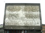 Endevegg, Y-blokka, med Picassos kunstverk. Foto: Stig Rune Pedersen